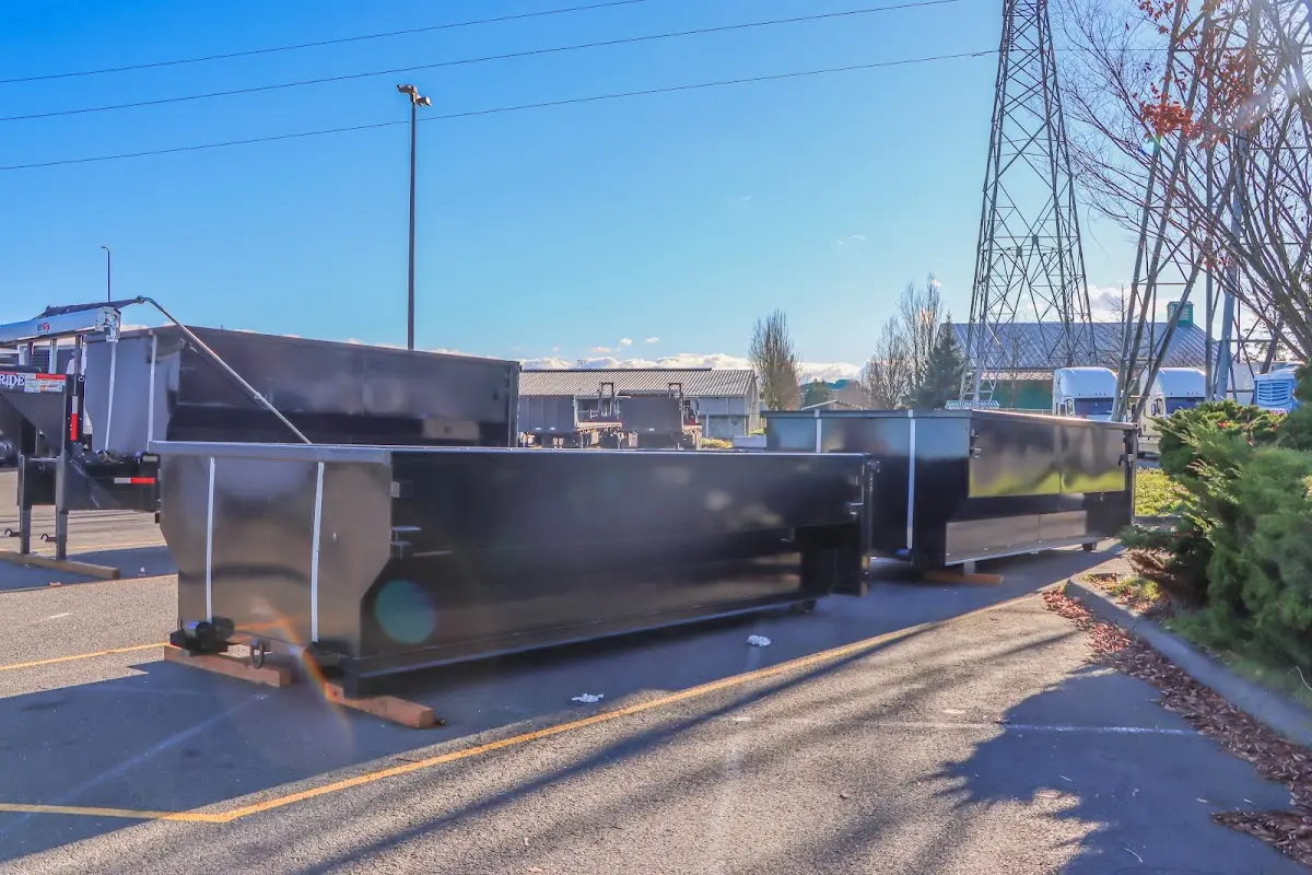 Roll-off dumpster ready for waste disposal at job site for 6 Yard Dumpster Rental in Oneonta